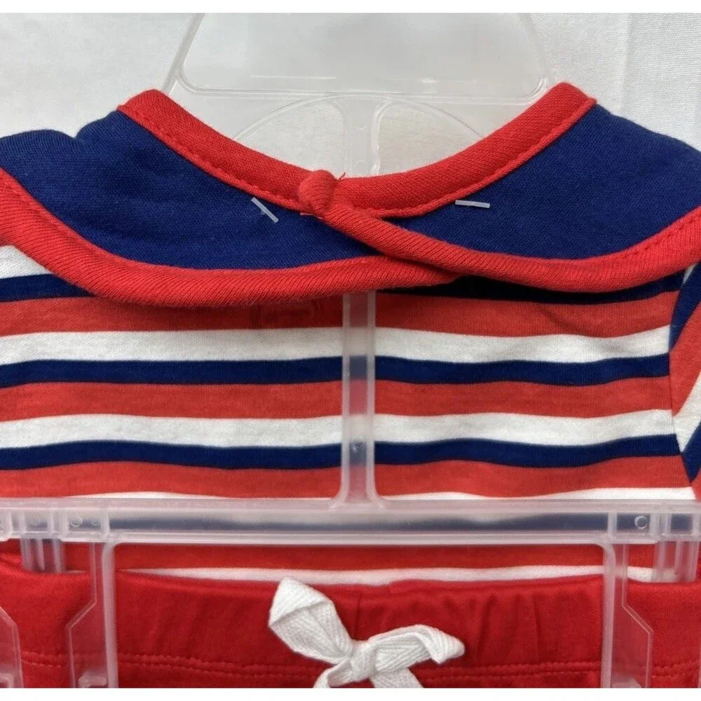 Phat Farm Bay Boys 18Month 3Pc Creeper Bib Pants Set Red Blue Bodysuit New